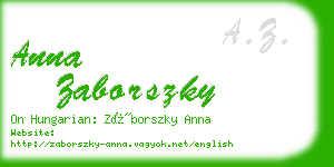 anna zaborszky business card